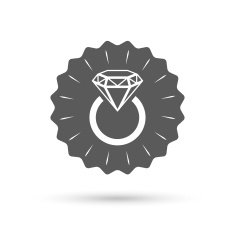 Jewelry sign icon Ring with diamond symbol N3