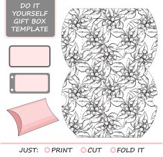 Favor gift box die cut Box template N12