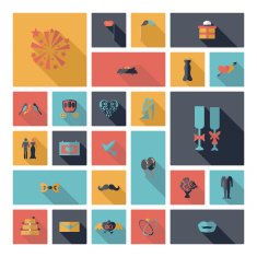 Flat concept design with shadow collection wedding N10