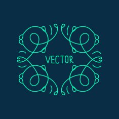 Hand drwan emblem abstract template Elegant lineart logo outline elegant N4