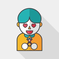 wedding groom flat icon with long shadow eps10 N20