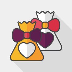 wedding gift flat icon with long shadow eps10 N9