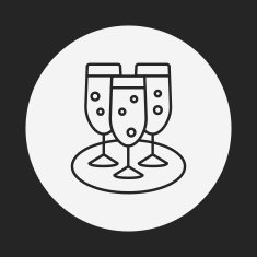 champagne line icon N32
