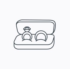 Wedding rings icon Jewelry with diamond sign N18