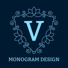 Vector illustration Luxury Monogram blue logo