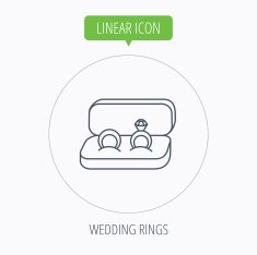 Wedding rings icon Jewelry with diamond sign N25