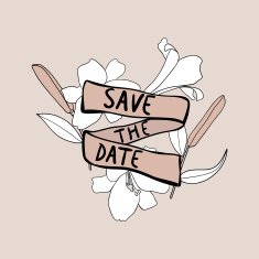 Wedding invitation with white lilies N2