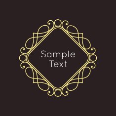 Art Deco geometric outline Monogram and Logo design element N4