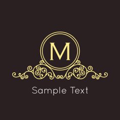 Art Deco geometric outline Monogram and Logo design element N7