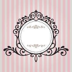 Vintage frame on stripe background N2