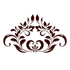 Floral ornament with leaves and swirls N2