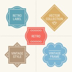 Vintage frames in Red Gold Blue and Brown N2