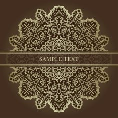 Invitation card with mandala brown and gold N2