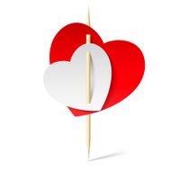 Two paper hearts on toothpick N2