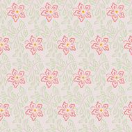 Seamless flower plant vector pattern background N2