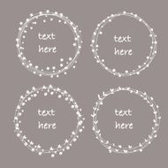 Hand drawn set of wreaths N8