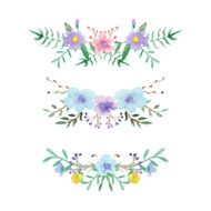 Watercolor floral border set N2