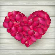 Heart made from rose petals EPS 10