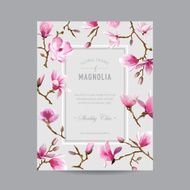 Vintage Floral Magnolia Frame - for Invitation Wedding Baby Shower N2