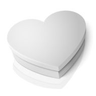 Vector realistic blank white heart shape box N2