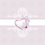 Ornamental light purple background with heart and orchid N2