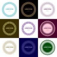 Vector set abstract frames logo templates line style N18