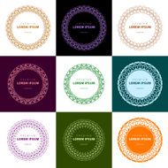 Vector set abstract frames logo templates line style N19