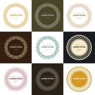 Vector set abstract frames logo templates line style N20