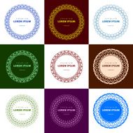 Vector set abstract frames logo templates line style N22