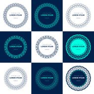 Vector set abstract frames logo templates line style N23