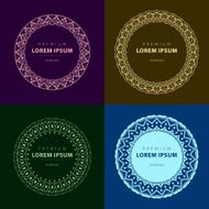 Vector set abstract frames logo templates line style N27