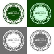 Vector set abstract frames logo templates line style N34