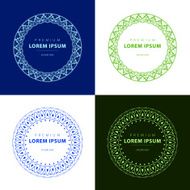 Vector set abstract frames logo templates line style N38