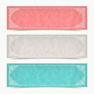 Paper color banners with flourishes calligraphic elegant ornamental frames N2