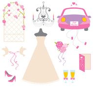 set of wedding design illustration