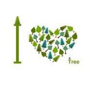 I love trees Symbol heart of trees and firs