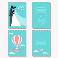 wedding collection with bride groom silhouette and romantic decorative elements N4