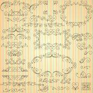 Set of calligraphic swirls for design