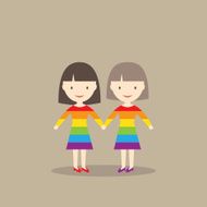 Lesbian couple illustration