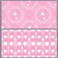 wedding seamless pattern floral ornament with rings and doves N2