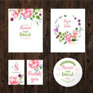 Wedding cards with watercolor flowers N2