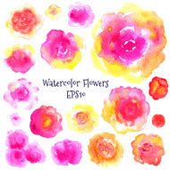 Watercolor flovers set N2