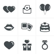 Wedding Icons Set Vector Design