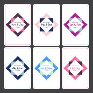 Wedding Invitations Set with Geometric Frame