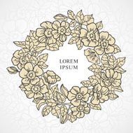 Vector hand drawn floral wreath Nature design element N2