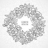 Vector hand drawn floral wreath Nature design element N3