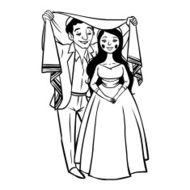 jewish newlyweds vector illustration N4