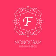 Simple monogram design template N2