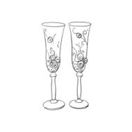 doodle wedding glasses N2