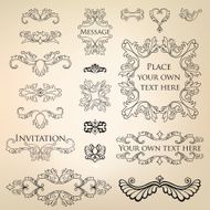 Retro Vignette and Ornament Vector set